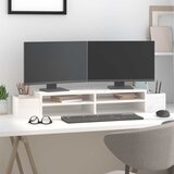  Stalak za monitor bijeli 100 x 27,5 x 15 cm od masivne borovine | shoptok.hr