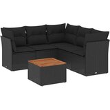  6-dijelni set vrtnih sofa s jastucima crni od poliratana Crna 62 x 62 x 69 cm | Shoptok.si