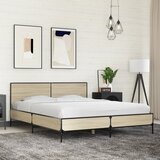  Okvir za krevet boja hrasta 150x200cm konstruirano drvo i metal | shoptok.hr