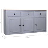  Komoda od masivne borovine siva 135x40x80 cm asortiman Panama | shoptok.hr