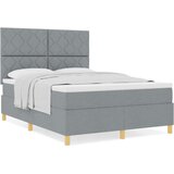 Box Postelja z vzmetnico z vzmetnico Svetlo siva 140 x 200 cm blago, (5000126015) | Shoptok.si
