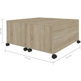 vidaXL Klubska mizica sonoma hrast 75x75x38 cm iverna plošča, (20712664) | Shoptok.si
