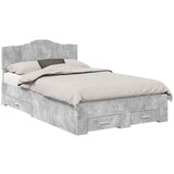  Okvir za krevet s uzglavljem Betonski sivi 135 x 190 cm | shoptok.hr