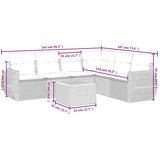  7-dijelni set vrtnih sofa od poliratana s jastucima crni | shoptok.hr
