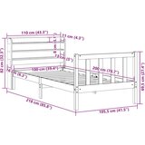 vidaXL Posteljni okvir z vzglavjem voščeno rjava 100x200 cm borovina | Shoptok.si