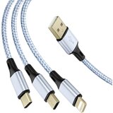 AVIZAR Pleten in ojacan 3-v-1 kabel Multi USB - USB-C, Micro-USB in Lightning - 1,2 m, (20630335) | Shoptok.si