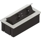 Utičnica pop up 240x120mm crna 3shuko 2USB