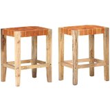 vidaXL Barski stolčki 2 kosa rjavo pravo usnje 60 cm, (20968387) Cene