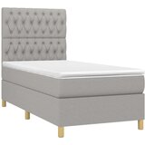 Box spring krevet s madracem svjetlosivi 90x190 cm od tkanine | shoptok.hr