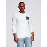 Ombre Longsleeve męski z printem w kształcie kieszonki - biały | Eponuda.ba