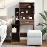  Toaletni stolić s ormarićem smeđa boja hrasta 80x35x132 cm | shoptok.hr