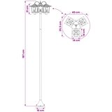 Lampa sa tri glave Crna 16 x 16 x 187 cm Aluminij i ABS | shoptok.hr