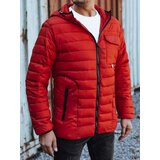 DStreet Men's red quilted jacket with hood | shoptok.hr