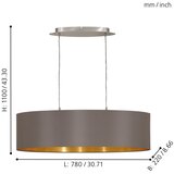 Eglo 55271 - visilica na sajli maserlo 2xE27/60W/230V braon | Eponuda.com