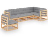 Maison Chic Seti vrtnega pohištva - Vrtna garnitura - Vrtni pohištvo set 6-delna z blazinami trdna borovina, (21806795) | Shoptok.si