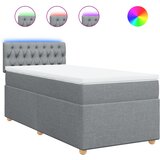 vidaXL Box spring postelja z vzmetnico svetlo siv 100x200 cm blago, (21291157) | Shoptok.si
