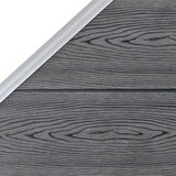 vidaXL WPC ograjni panel 1 kvadraten + 1 poševni 273x186 cm sivi | Shoptok.si