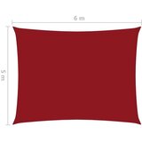 vidaXL Jedro protiv sunca od tkanine Oxford pravokutno 5 x 6 m crveno | shoptok.hr