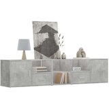 vidaXL Kotna omarica betonsko siva 200x40x45 cm iverna plošča | Shoptok.si