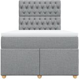  Krevet s oprugama i madrac svjetlosivi 120 x 200cm od tkanine | shoptok.hr