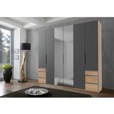 MID.YOU omara s klasičnimi vrati, barve grafita, barve hrasta | Shoptok.si
