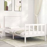  Okvir za krevet s uzglavljem crni 100x200 cm od masivnog drva | shoptok.hr
