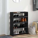 vidaXL Regal za čevlje črn 80x25x61,5 cm inženirski les | Shoptok.si