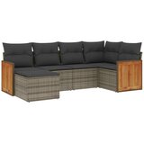  6-dijelni set vrtnih sofa od poliratana s jastucima sivi | shoptok.hr