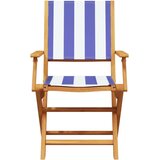  3-dijelni bistro set od tkanine i masivnog drva plava i bijela | shoptok.hr