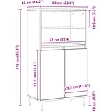  Visoka komoda boja hrasta artisan 60x36x110cm konstruirano drvo | shoptok.hr