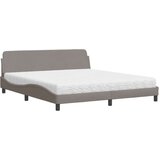 vidaXL Postelja z vzmetnico taupe 180x200 cm blago | Shoptok.si