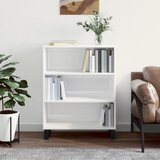 The Living Store Omarica s policami visok sijaj bela 69,5x32,5x90 cm inž. les - Omarica S Policami, (21435424) Cene