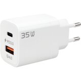 Redline Punjač kućni GL-35W-AC, 1 x USB-A, 1 x USB-C, Brzi, 35W, GaN, Bijeli | Eponuda.ba