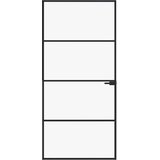 Sobna vrata crna 93 x 201,5 cm kaljeno staklo i aluminij tanka | shoptok.hr