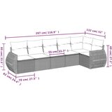  6-dijelni set vrtnih sofa s jastucima bež od poliratana | shoptok.hr