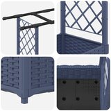  Povišeni krevet s mrežom i krovom Sivi 122,5 x 40 x 123 cm PP | shoptok.hr