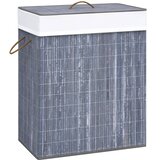  Košara za rublje od bambusa s jednim odjeljkom siva 83 L | shoptok.hr
