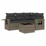 Maison Chic Seti vrtnega pohištva - Vrtna garnitura - Vrtni pohištvo set 5-delna z blazinami siv poli ratan, (21817324) | Shoptok.si