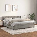 Krevet s oprugama i madracem svjetlosivi 160x200 cm baršunasti | shoptok.hr