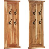  Vješalice za kapute 2 kom od masivnog bagremovog drva 38x100 cm | shoptok.hr