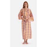 Dagi Yellow Glittery Patterned Satin Dressing Gown | shoptok.hr
