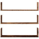 vidaXL Stenska polica 3 kosi starinski les 80x18x18 cm inženirski les | Shoptok.si