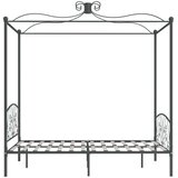 vidaXL Posteljni okvir z ogrodjem za baldahin siv kovinski 140x200 cm | Shoptok.si