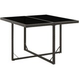 vidaXL Vrtna miza črna 109x107x74 cm poli ratan in steklo Cene