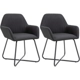 Maison Chic Jedilni stoli - Vzorci stoli 2 kosa črno blago A245, (22032539) | Shoptok.si