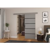 ADRK Drsna stenska vrata MUSCHU z okrasnimi trakovi 96 cm - SIVA-RNA | Shoptok.si