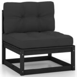 Maison Chic Seti vrtnega pohištva - Vrtna garnitura - Vrtni pohištvo set 2-delna z blazinami črna trdna borovina, (21810157) | Shoptok.si