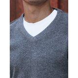 DStreet Men's V-neck sweater dark gray Cene