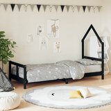  Okvir za dječji krevet crni 80 x 200 cm od masivne borovine | shoptok.hr