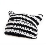 INF Igriva pletena kapa s hudičem Black+White, (21543948) Cene